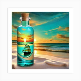 Ship In A Bottle 7 Art Print