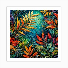 Colorful Leaves Art Print