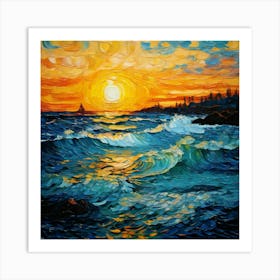 Sunset On The Sea 1 Art Print