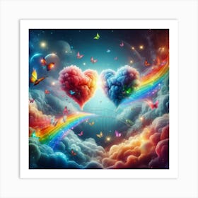 Rainbow Hearts 2 Art Print