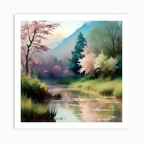 River In Bloom Art Print