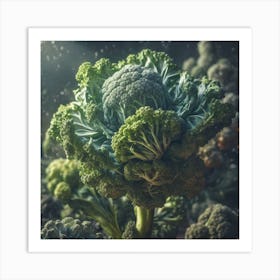 Broccoli In The Garden Art Print