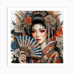 Asian Woman Traditional Attire Ancient Poster