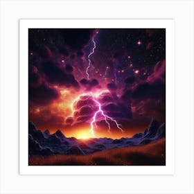 Lightning In The Sky Art Print