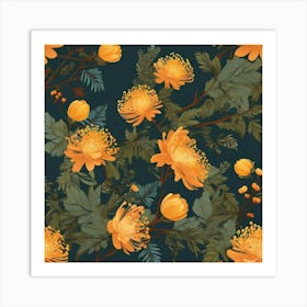 Flowers of Mimosa, Vector art Art Print