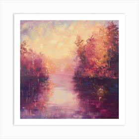 Sunset By The Lake 12 Art Print