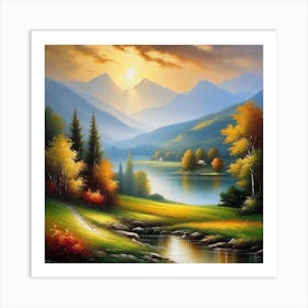 Sunset In The Mountains 31 Art Print