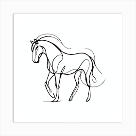 Horse Line Art 07 Art Print