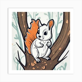 Squirrel In The Tree Art Print