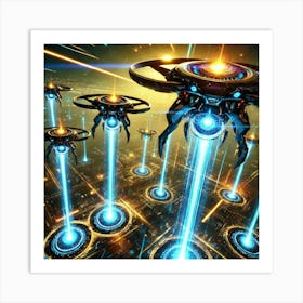 A Vivid Depiction Of The Energy Based Weaponry Use Art Print