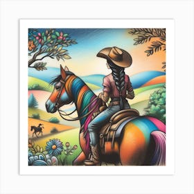 Cowgirl Art Print