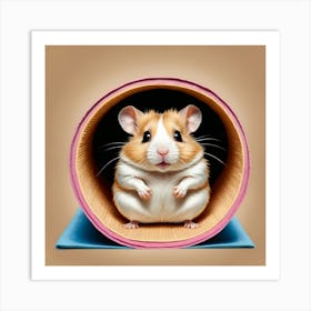 Hamster In A Tube Art Print