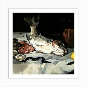 Table With Fish Art Print