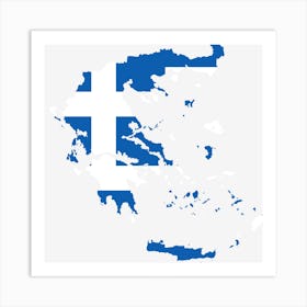 Greece Country Europe Flag Borders Art Print