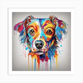 Colorful Dog Painting Art Print