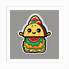 Mexican Taco Sticker 2d Cute Fantasy Dreamy Vector Illustration 2d Flat Centered By Tim Burt (12) Art Print