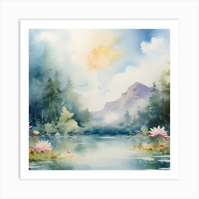 Water Lily Painting Art Print