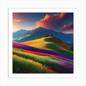 Colorful Landscape Wallpaper Art Print