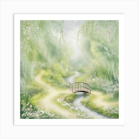 Bridge In The Woods Art Print