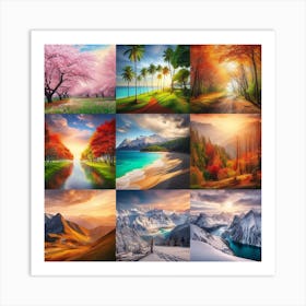 nature in different seasons 1 Art Print