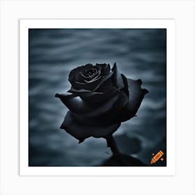 Craiyon 101836 Black Dark Rose On Dark Sea Art Print