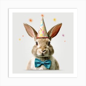 Rabbit In A Party Hat Art Print