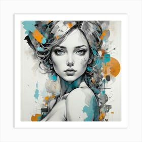 Default Mixed Media Pose Abstract Figurative Art 0 Art Print