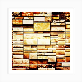 Brick Wall,Texture of stone tile wall Art Print