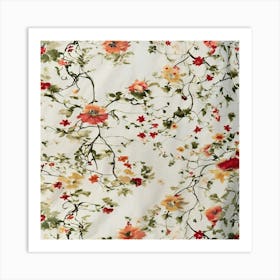 Delicate Floral Motifs Intertwine With Graceful Vi Art Print