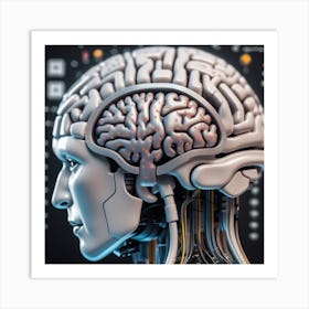 Human Brain With Artificial Intelligence 31 Art Print