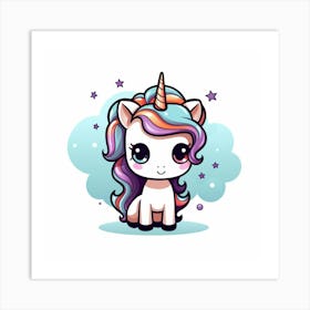 Unicorn With Rainbow Mane 17 Art Print