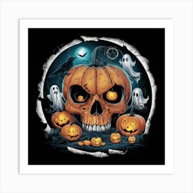 Steampunk Halloween Pumpkin Art Print