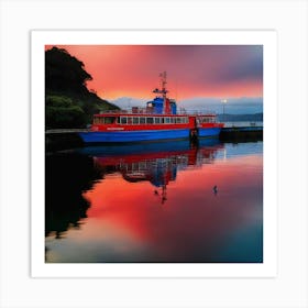 Sunset At The Harbour Art Print