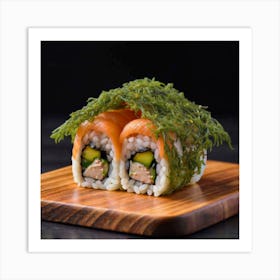 Japanese Sushi In The Shape Of A House In A Japanese 1 Art Print