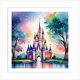 Disney Castle Painting 1 Art Print