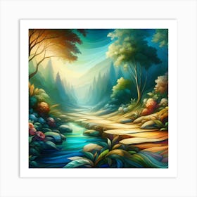 Landscape Painting 25 Art Print