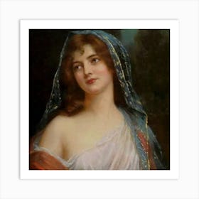 Woman With A Veil Art Print