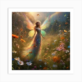 fairy in the flowers Art Print