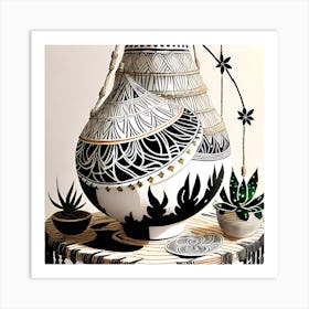 Black And White Vase 1 Art Print