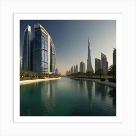 Dubai Skyline Art Print