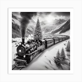 Christmas Train Art Print