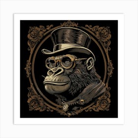 Steampunk Gorilla 23 Art Print