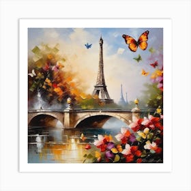 Paris With Butterflies 67 Art Print