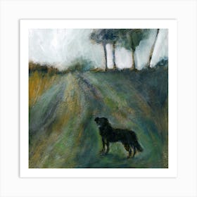 November 23rd - Anton Maliar dog square autumn fall impressionism green Art Print