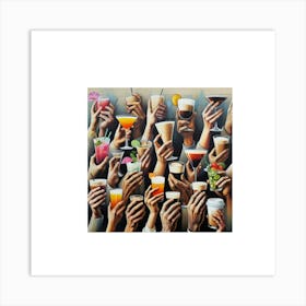 Many Drinks Art Print