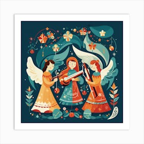 Christmas Angels 2 Art Print