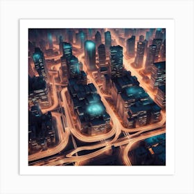 Futuristic Cityscape 2 Art Print