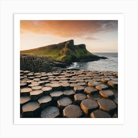 Giants Causeway Sunset Art Print