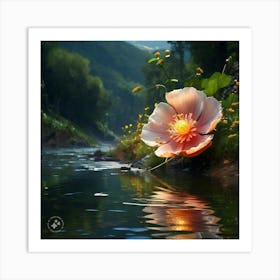 Flower By The River Art Print