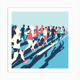 Marathon Runners Art Print